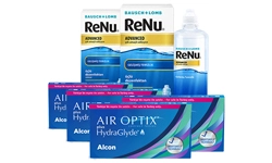Air Optix Plus HydraGlyde İndirimli Lens Seti 4 Kutu (Renu Advanced Solüsyonlu)